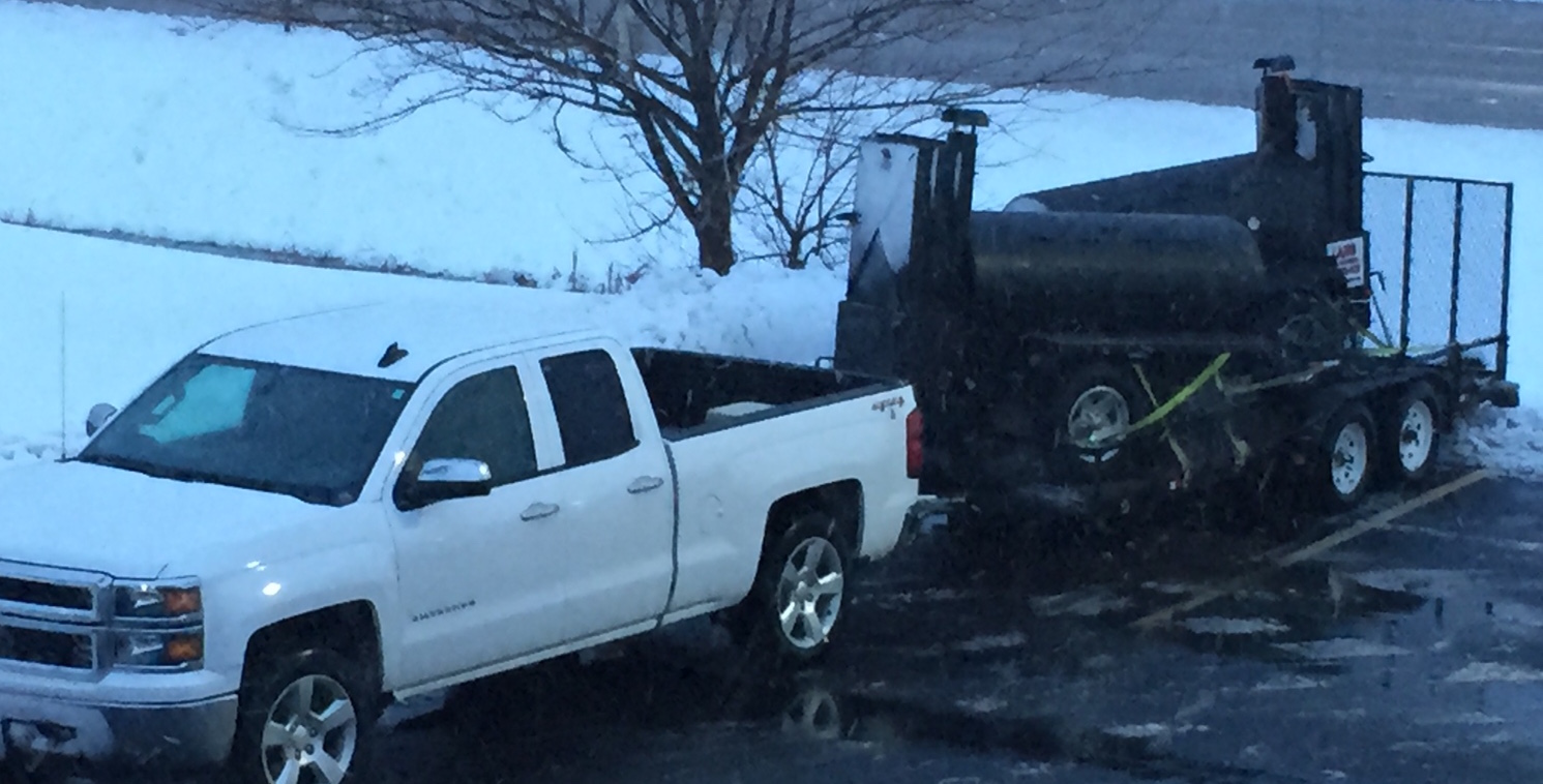 Lang Smoker cookers arrive in the snow