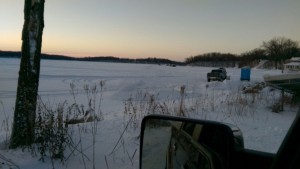Driving onto Lake Oscar